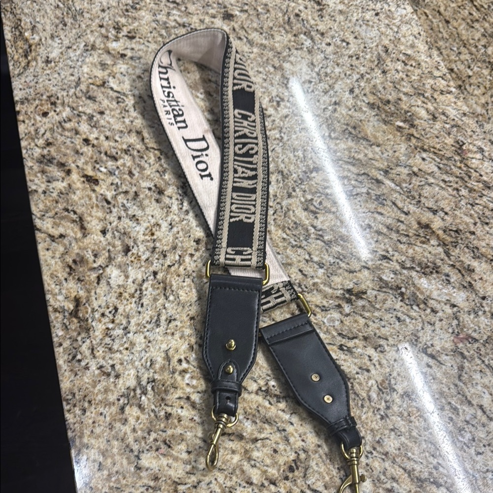 Dior Black and Beige Adjustable Shoulder Strap